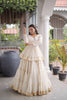 Charming Off White Cotton Designer Lehenga Choli with Layered Flared Skirt for Navratri