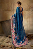 Royal Blue Georgette Satin Silk Digital Print Designer Saree for Wedding