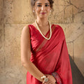 Vibrant Red Georgette Digital Print Designer Saree for Wedding