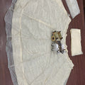 Stylish Off White Organza Silk Lehenga Choli with Sequins Stripe Work and Matching Dupatta