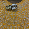 Luxury Mustard Yellow Faux Georgette Lehenga Choli with Heavy Embroidery Work and Matching Dupatta