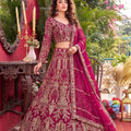 Beautiful Rani Pink Butterfly Net Lehenga Choli with Heavy Zari Embroidery Work and Matching Dupatta