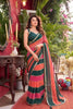 Elegant Dark Green Faux Georgette Real Mirror Work Saree for Women