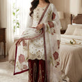 Elegant Off White Pure GMY Silk Heavy Micro Cotton Palazzo Suit