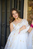 Stylish Off White Chiffon Handmade Gottapatti Work Anarkali Suit