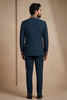 Royal Teal Blue Wedding Jodhpuri Suit for Men with Embroidered Peacock Motif