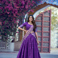 Charming Purple Chinon Designer Lehenga Choli with Zari Weaving Work for Women