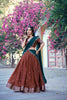 Beautiful Rust Brown Chinon Designer Lehenga Choli with Zari Weaving Work for Women