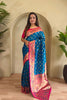Royal Peacock Blue Paithani Silk Saree with Zari Weaving Work for Women