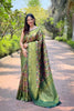Premium Olive Green Kanchipattu Silk Weaving Work Saree for Women