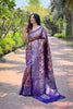 Stylish Lavender Kanchipattu Silk Weaving Work Saree for Women