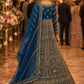 Stylish Royal Blue Designer Net Anarkali Suit with Heavy Embroidery Work for Women