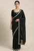 Elegant Black Space Silk Saree Zarkan Diamond Work for Wedding