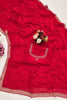 Premium Red Space Silk Saree Zarkan Diamond Work for Wedding