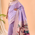 Premium Lavender Bandhani Pure Silk Saree Designer Pallu for Women