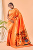 Stunning Orange Bandhani Pure Silk Saree Designer Pallu for Women