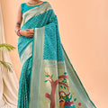 Graceful Teal Green Bandhani Pure Silk Saree Designer Pallu for Women