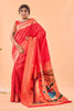 Elegant Red Bandhani Pure Silk Saree Designer Pallu for Women