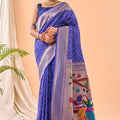 Royal Blue Bandhani Pure Silk Saree Designer Pallu for Women