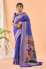 Royal Blue Bandhani Pure Silk Saree Designer Pallu for Women