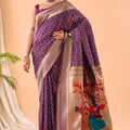 Elegant Wine Bandhani Pure Silk Saree Designer Pallu for Women