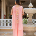 Beautiful Baby Pink Premium Star Georgette Palazzo Suit Embroidery Work