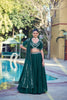 Elegant Rama Green Rangoli Crush Silk Designer Lehenga Choli with Embroidery Work and Matching Dupatta