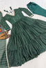 Elegant Rama Green Heavy Brocade Designer Anarkali Suit with Dupatta for Women