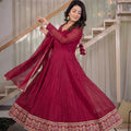 Majestic Wine Heavy Crunchy Silk Designer Anarkali Suit with Dupatta for Women