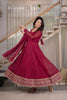 Majestic Wine Heavy Crunchy Silk Designer Anarkali Suit with Dupatta for Women