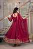 Majestic Wine Heavy Crunchy Silk Designer Anarkali Suit with Dupatta for Women