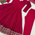 Majestic Wine Heavy Crunchy Silk Designer Anarkali Suit with Dupatta for Women