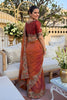 Premium Rust Brown Fendy Satin Silk Floral Embroidery Work Saree
