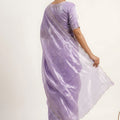 Elegant Lavender Space Silk Saree with Zarkan Diamond Work for Party Wear