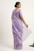 Elegant Lavender Space Silk Saree with Zarkan Diamond Work for Party Wear