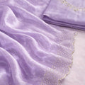 Elegant Lavender Space Silk Saree with Zarkan Diamond Work for Party Wear