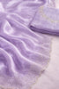 Elegant Lavender Space Silk Saree with Zarkan Diamond Work for Party Wear
