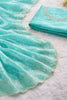 Stylish Aqua Blue Space Silk Saree with Zarkan Diamond Work for Party Wear