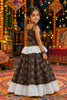 Adorable Multicolor Cotton Printed Girls Lehenga Choli with Layered Flared Skirt for Navratri