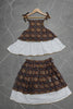 Adorable Multicolor Cotton Printed Girls Lehenga Choli with Layered Flared Skirt for Navratri