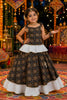 Adorable Multicolor Cotton Printed Girls Lehenga Choli with Layered Flared Skirt for Navratri