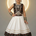 Elegant Multicolor Cotton Printed Girls Lehenga Choli with Flared Skirt for Navratri
