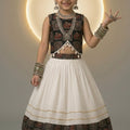Elegant Multicolor Cotton Printed Girls Lehenga Choli with Flared Skirt for Navratri