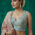 Elegant Multicolor Designer Lehenga Choli with Embroidery Work and Matching Dupatta
