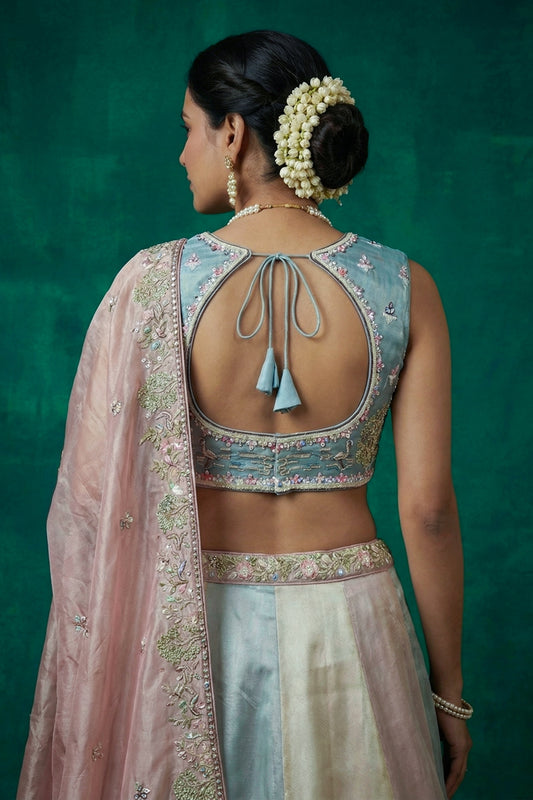 Elegant Multicolor Designer Lehenga Choli with Embroidery Work and Matching Dupatta