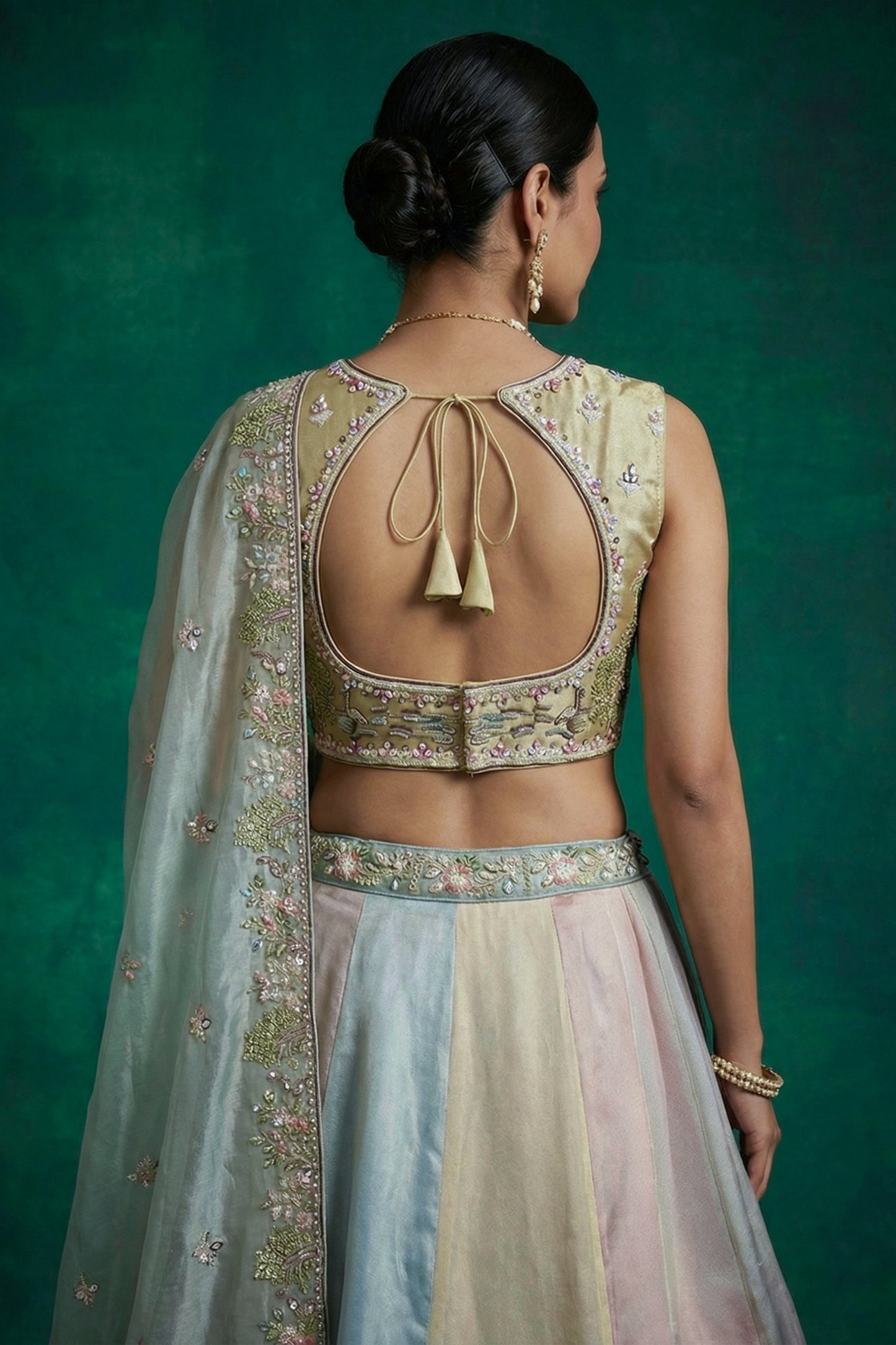 Stunning Multicolor Designer Lehenga Choli with Embroidery Work and Matching Dupatta