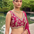 Gorgeous Rani Pink Designer Lehenga Choli with Heavy Embroidery Work and Matching Dupatta