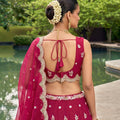 Gorgeous Rani Pink Designer Lehenga Choli with Heavy Embroidery Work and Matching Dupatta