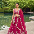 Gorgeous Rani Pink Designer Lehenga Choli with Heavy Embroidery Work and Matching Dupatta