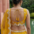 Beautiful Mustard Yellow Designer Lehenga Choli with Heavy Embroidery Work and Matching Dupatta